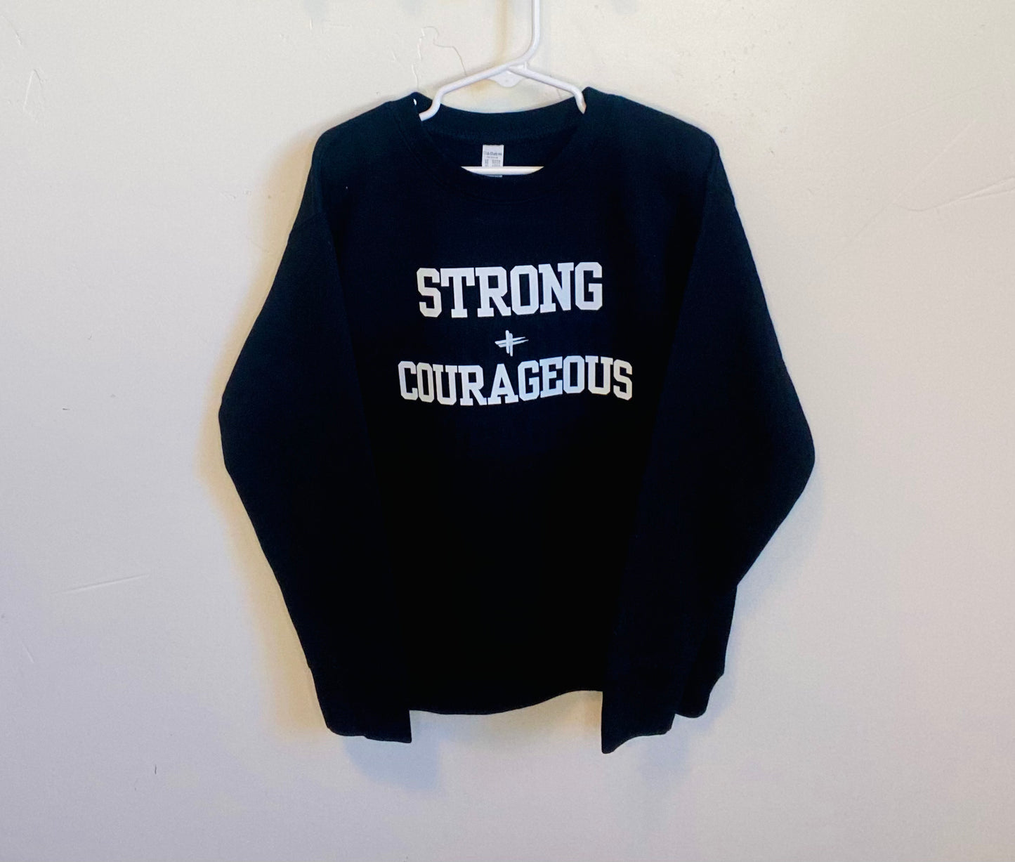 Strong + Courageous Kids Sweatshirt in BLACK