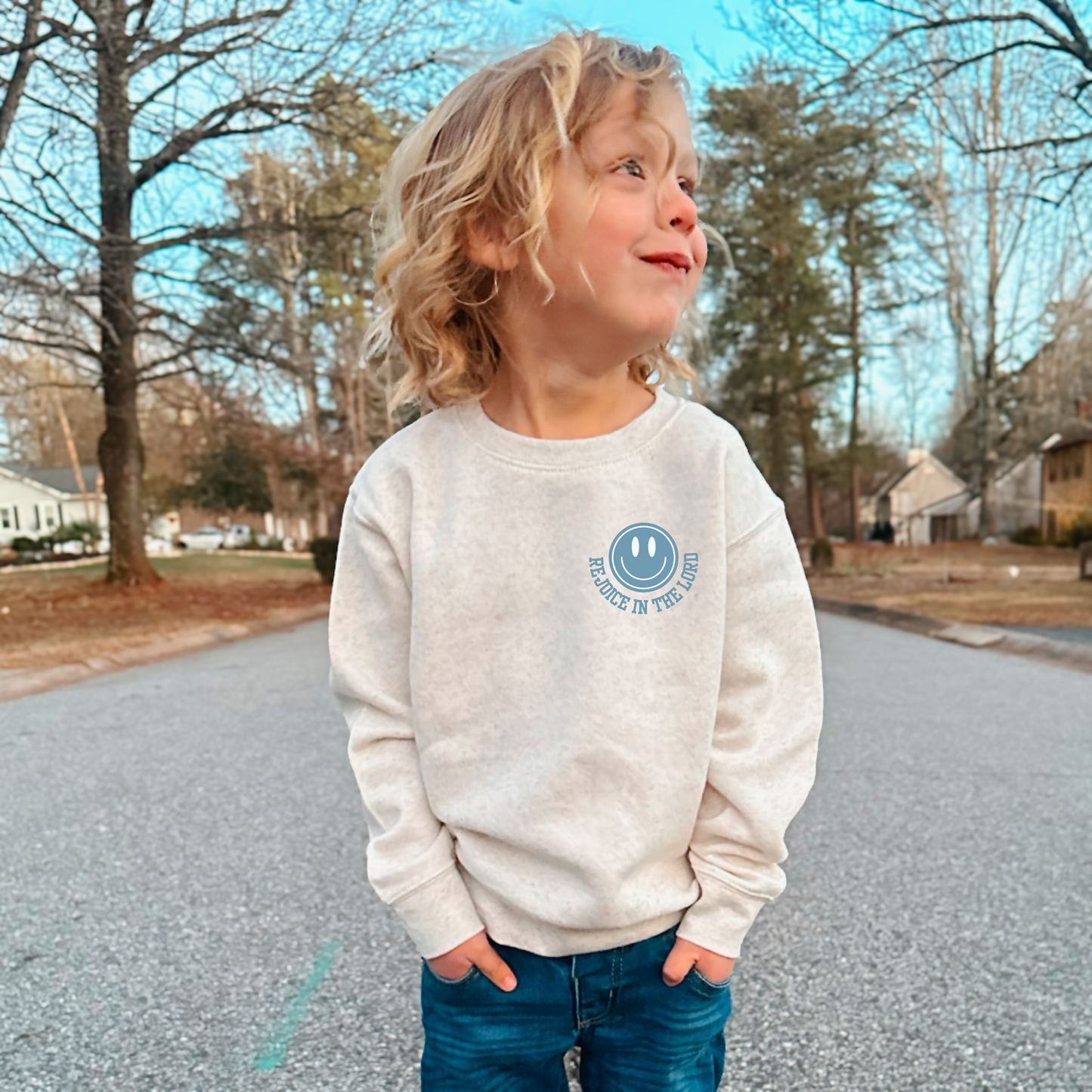 REJOICE! Toddler Sweatshirt in BLUE