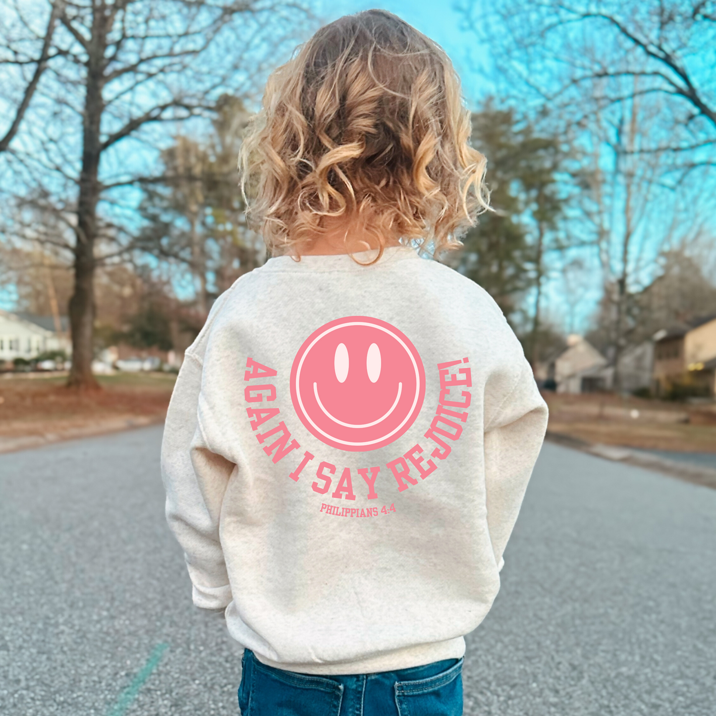 REJOICE! Kids' Sweatshirt in PINK