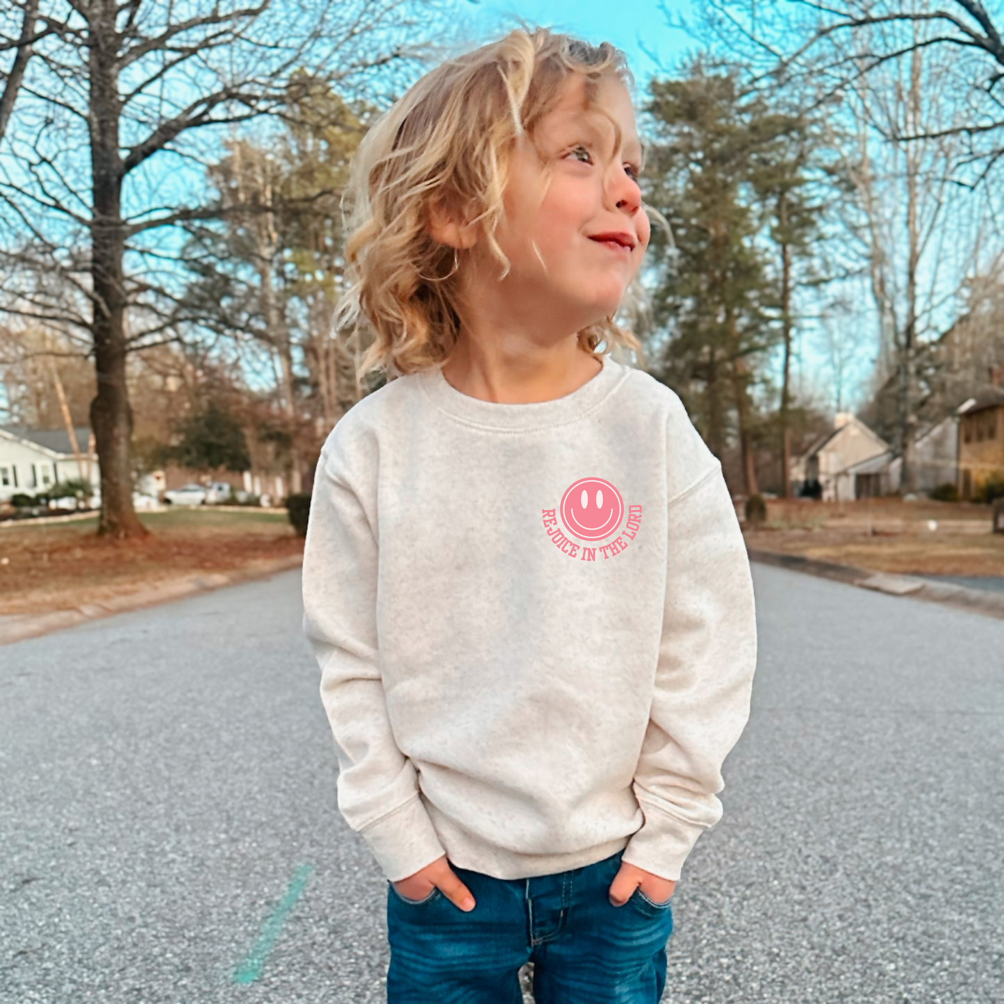 REJOICE! Kids' Sweatshirt in PINK