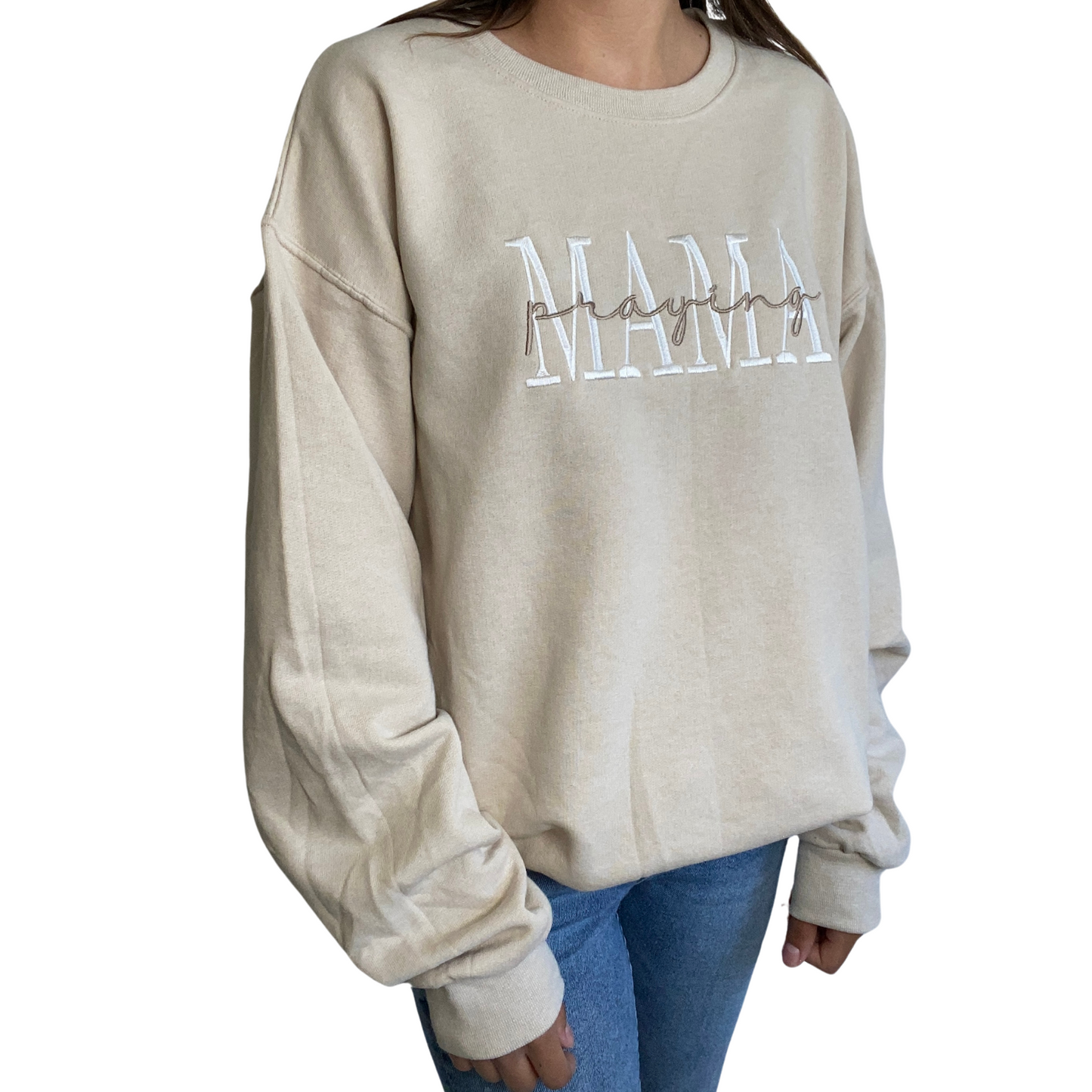 Women's Embroidered Praying Mama Sweatshirt