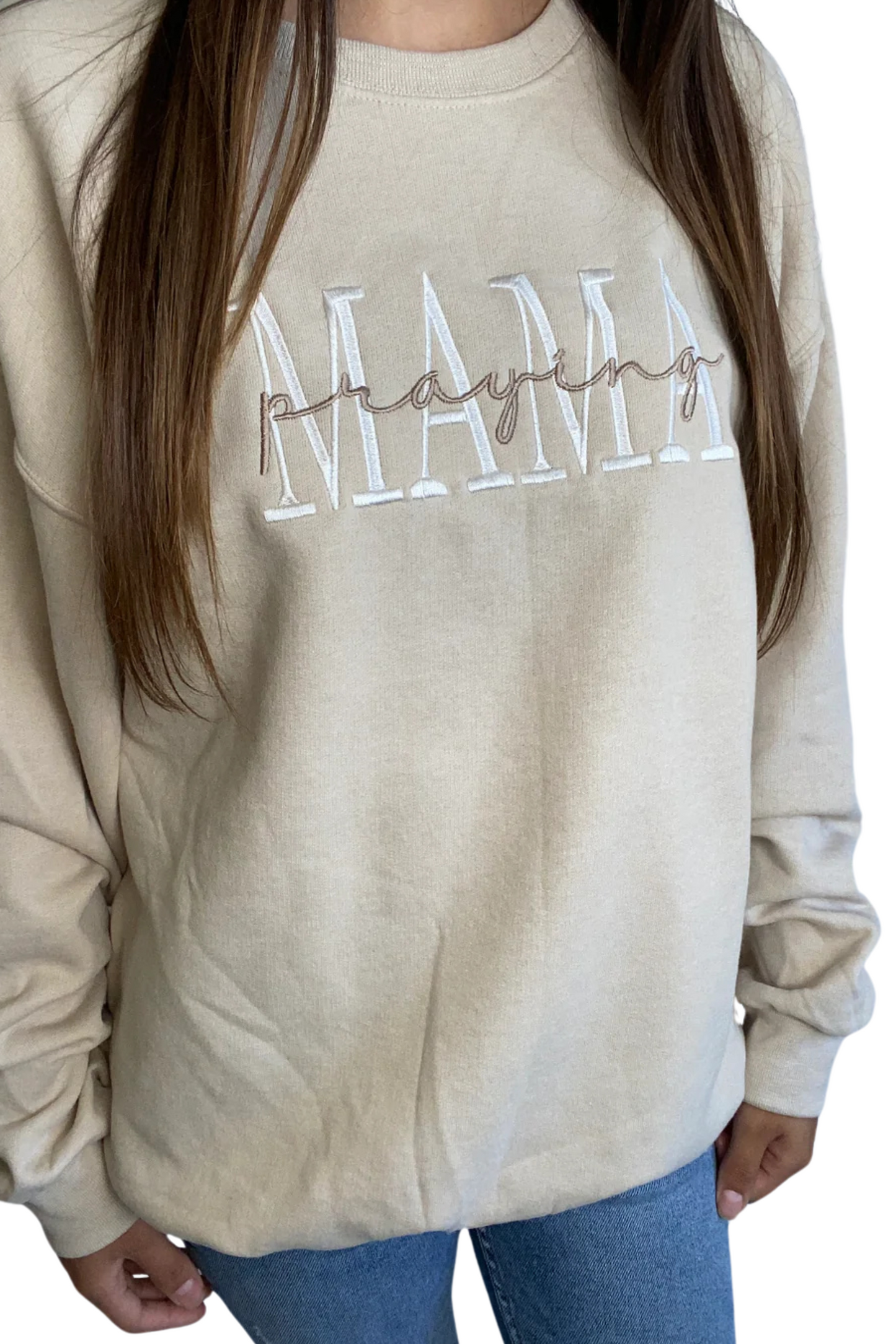 Women's Embroidered Praying Mama Sweatshirt